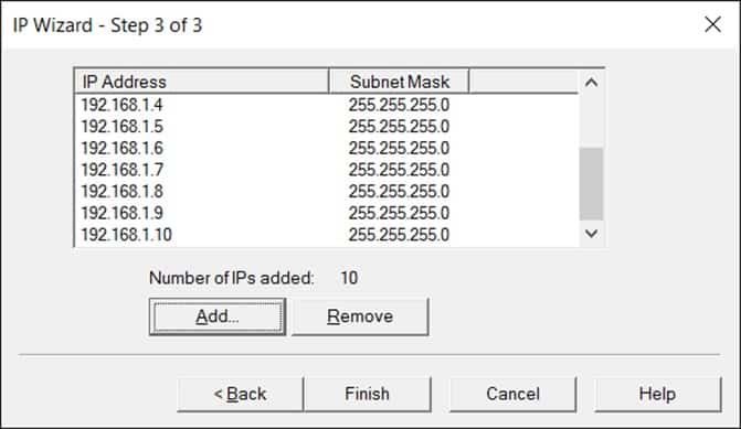 IP Wizard Step 3